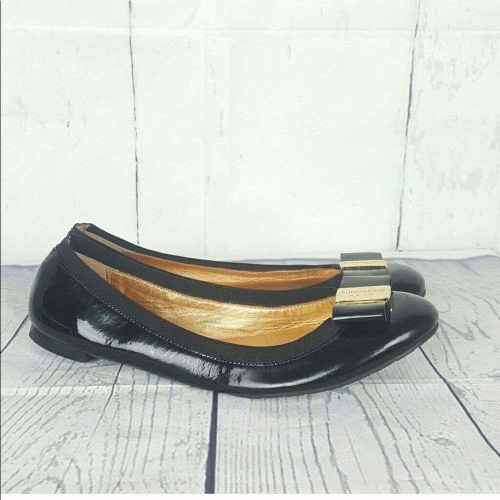 Kate Spade Black Patent Leather Bow Ballet Flats